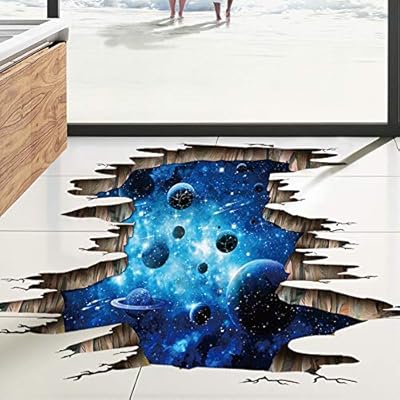 Amazon Com Creative 3d Blue Cosmic Galaxy Wall Decals Removable