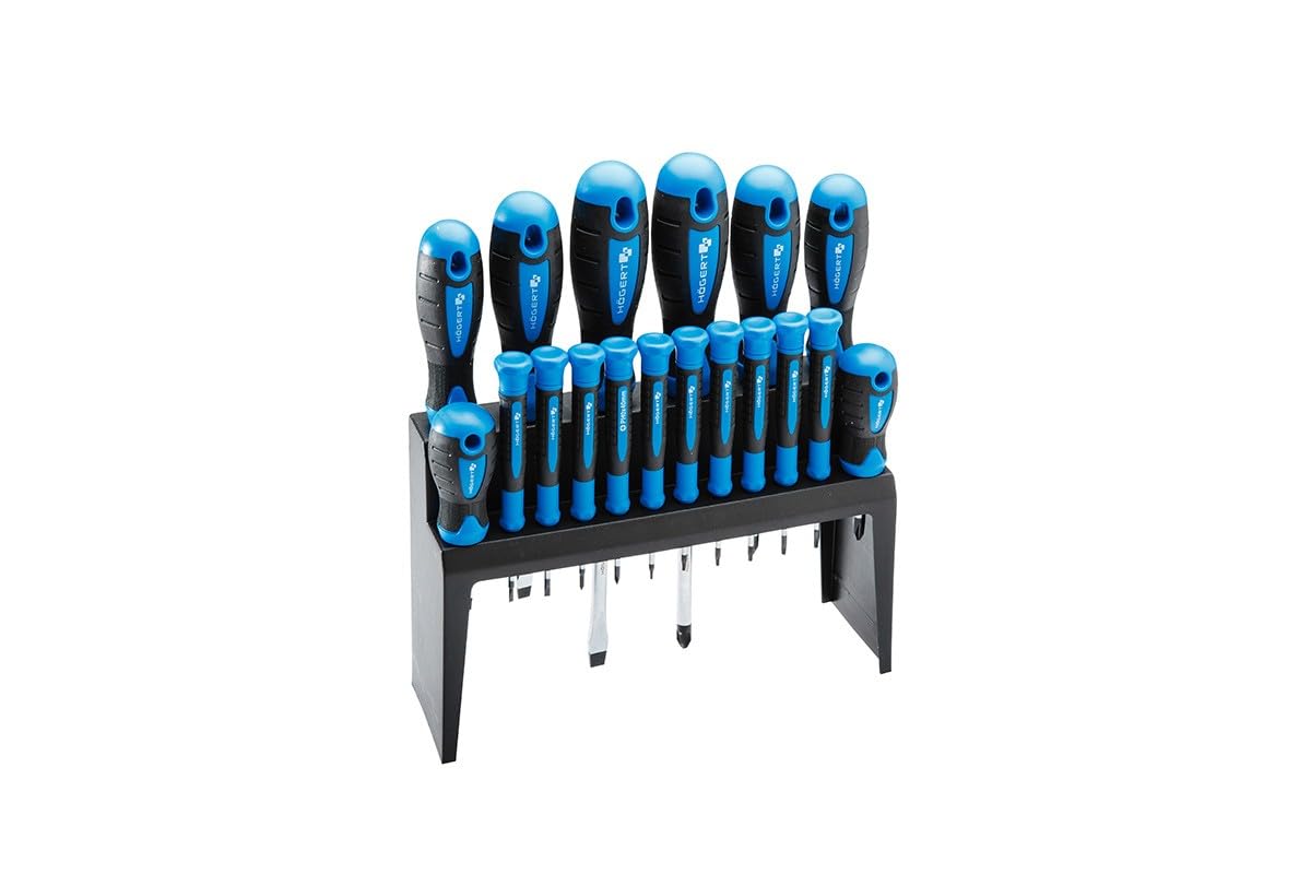 HÖGERT TECHNIK Set of 18 Magnetic Screwdriver Non-Slip Handle Phillips Screwdriver and Slotted Screwdriver Universal Screwdriver Set