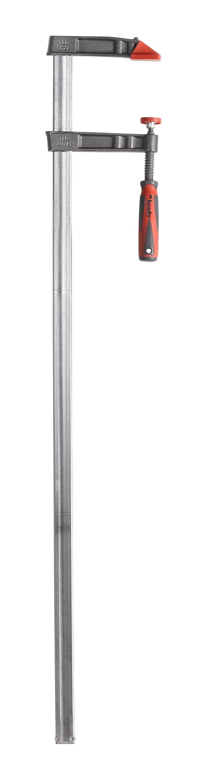 kwb Profi Screw force with 2-component handle 120x1000, clamping width 1000 mm, clamping depth 120 mm, clamping jaws made of temperature casting steel, screwdriver with hollow profile rail