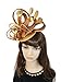 YSJOY Womens Big Satin Loop Fascinator Derby Hat For 50th Birthday Anniversary Cocktail Party Headwear (Gold)