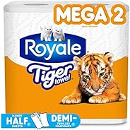 Royale Tiger Strong Paper Towel, 2 Mega Rolls, 2-Ply, 138 Handy Half Sheet per Rolls