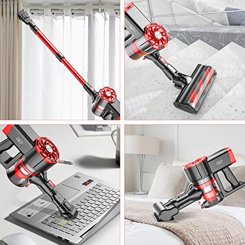 Cordless Vacuum Cleaner,OKP 220W Powerful Stick Vacuum,Detachable