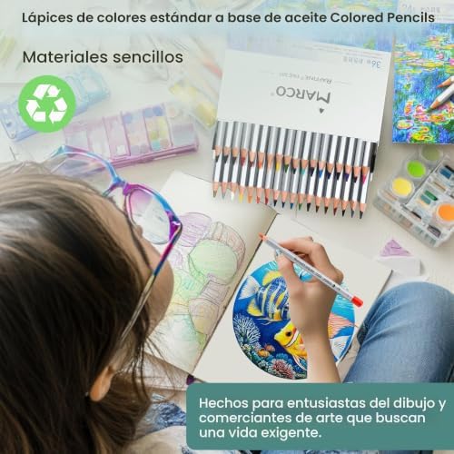Lápis de cor solúveis em água para adultos e artistas - 36 cores, lápis de madeira em formato hexagonal, com pincel, em lata de ferro, ideais para ilustrações, graffiti e manuais