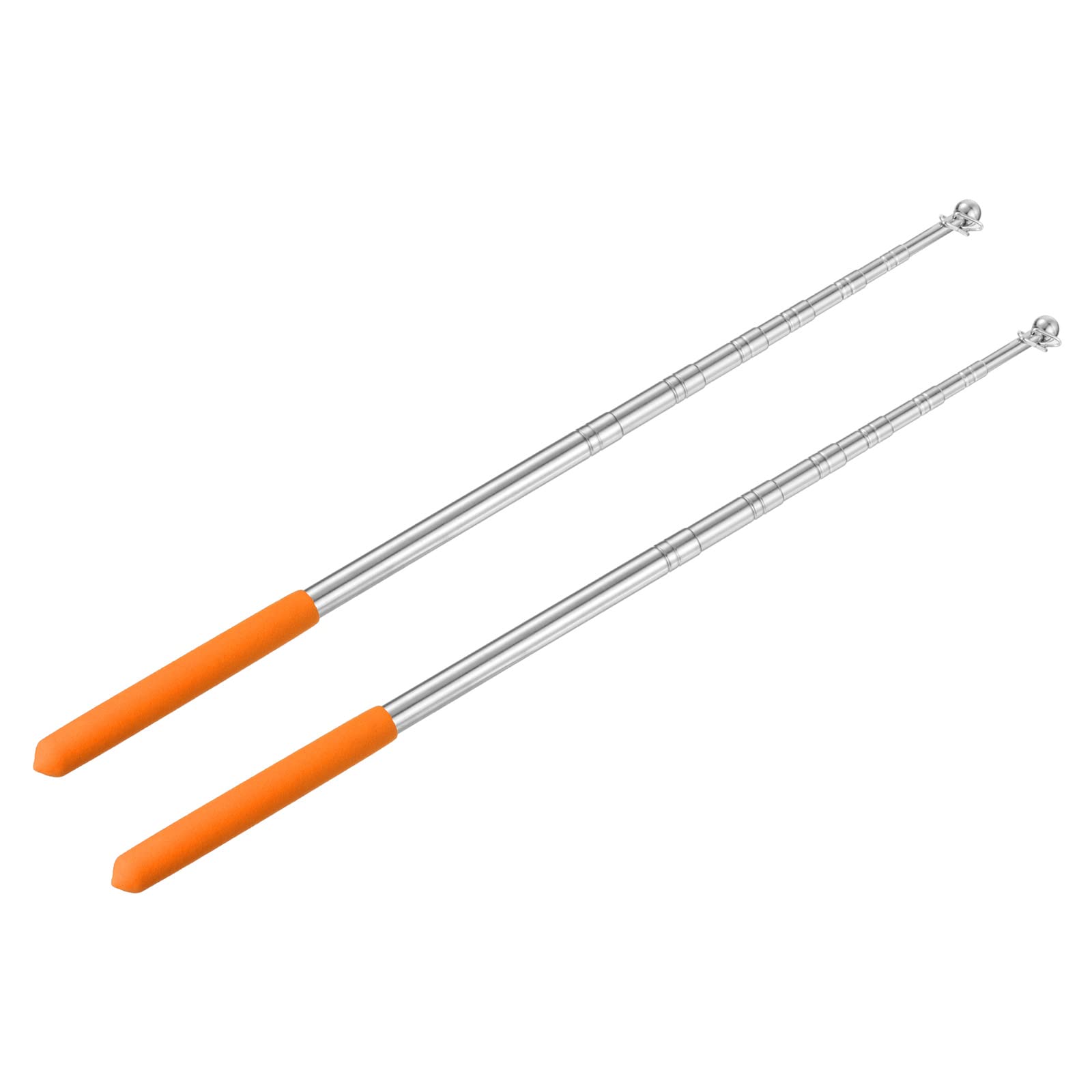 PATIKIL 5 Feet Telescopic Handheld Flagpoles, 2 Pack Stainless Steel Extendable Portable Guide Flag Pole for Tour Guides Teacher Pointer, Yellow