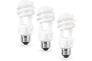 SLEEKLIGHTING Spiral Light Bulb - E26 Base CFL Bulb - CFL Light Bulbs 13 Watt- 3 Pack, 2700 Kelvin for Warm White and 800 Lumens - (65 Watt Incandescent Light Bulb Equivalent) - UL Listed