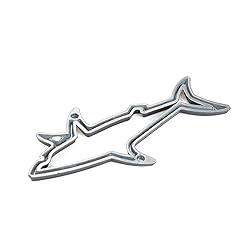 Modengzhe 2 Pcs Hollow Shark Shape Metal Emblem