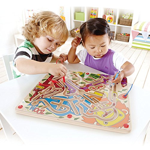 Award Winning Hape Zoo'm Kid's Magnetic Wooden Bead Maze Puzzle