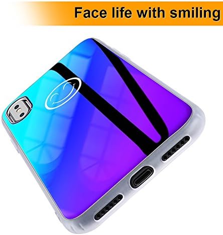 Wireless Charger iPhone X case, Ultra Thin 2018 New Style Blue Light Mirror Case, Luxury Slim Fit Gradual Colorful Gradient Change Color Lightweight Anti-Drop Hard Back Cover Case For iPhone 10 X