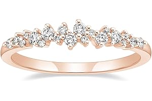 Mameloly Wedding Bands for Women Silver/Gold/Rose Gold Dainty Stackable CZ Cubic Zirconia Engagement Rings for Her Size 4-12