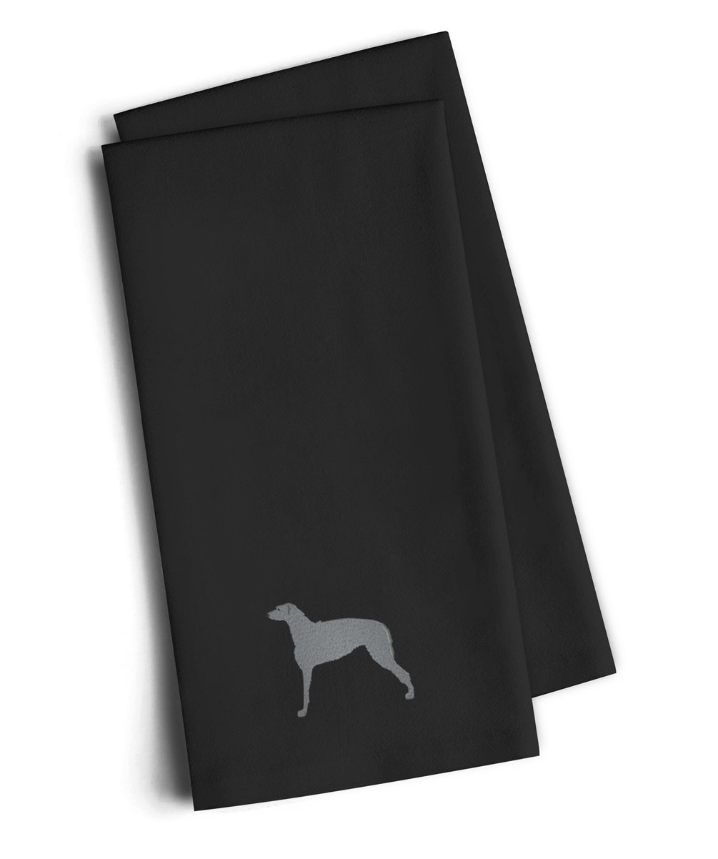 Caroline's Treasures BB3396BKTWE Scottish Deerhound Black Embroidered Kitchen Towel Set of 2, Fabric, Multicolor