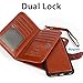 idudu iPhone 6 Plus/iPhone 6S Plus Case, Luxury PU Leather Wallet Flip Cover Case with Credit Card Holder Built-in 9 Card Slots & Wrist Strap for iPhone 6 Plus/iPhone 6S Plus (Brown)