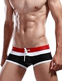 SEOBEAN Mens Low Rise Sexy Swimwear Boxer Brief Trunks 2207