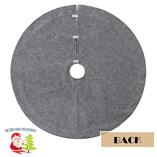 EDLDECCO Christmas Tree Skirt Snowman Printing with Faux Fur Trim 48 inches Large X'Mas Holiday Party Decor Ornaments - Thumbnail 5