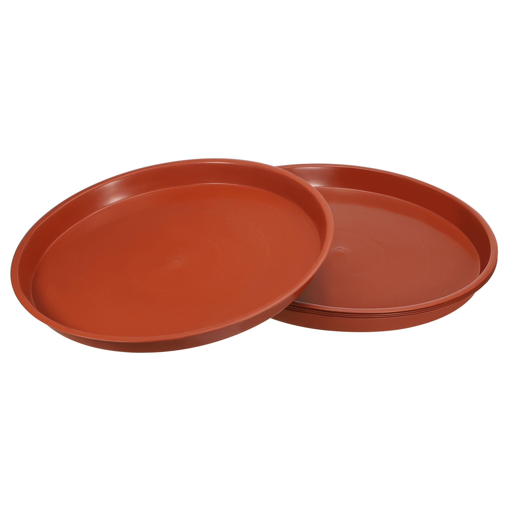 M METERXITY 5 Pack Planter Saucers - Plastic Plant Tray Flowerpot Drip Trays Round Apply to Outdoor/Garden (13.7 Inch/ 35cm, Red)