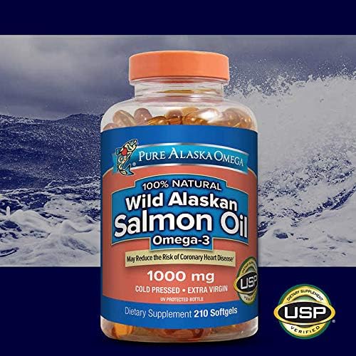 Pure Alaska Omega-3 Wild Alaskan Salmon Oil 210 softgels jgh*ioe