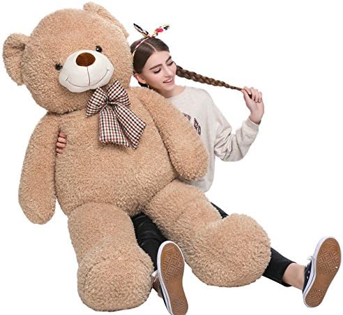 Cecilia 55 Inches Tall Giant Teddy Bear Soft New Big Stuffed Animals Plush Toy for Kids 140cm/Light Brown
