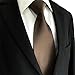 SHLAX&WING Ties for Men Solid Color Brown Chocolate Necktie Silk 57.5 inches