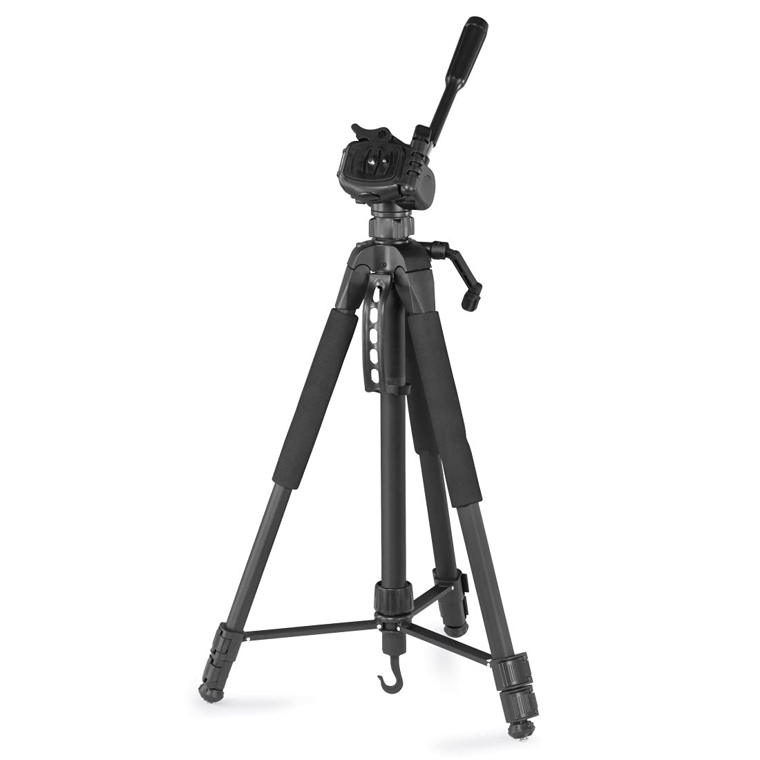 Hama Action Smart 165 3D Black Aluminium Camera Tripod with Mobile Phone Holder, 61-165 cm Height, 4 kg Load Capacity, Compatible with Canon/Nikon/Sony