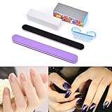 Jiaying-US 5 pcs Manicure Nail Art Tips Tool, Buffing Sanding Buffer Block, Nail Files, Polishing Block, Nail Brush Nail Art Set