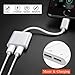 2-in-1 Lightning Splitter Adapter for iPhone 7 / 8 / X / 7 plus / 8 plus, Double lightning ports for dual Lightning Headphone Audio and Charge Adapter. (Compatible IOS 10.3, IOS 11 and Later)-White