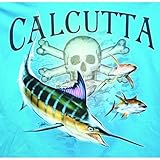 Calcutta Performance Short Sleeve Tee, Carb Blue Fade with Marlin Logo