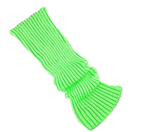 CHUNG Adult Women Juniors Knitted Leg Warmers Neon Party Accessory, Green