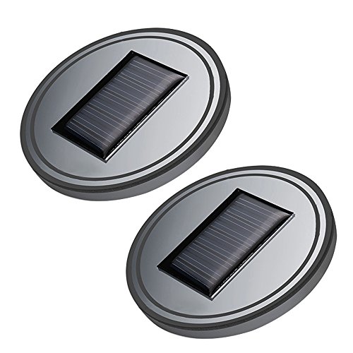 2Pcs Portable Car Cup Holder Mat Pad Daily Life Waterproof Solar Charging LED Vibration Sensor Car Bottle Drinks Decoration Atmosphere Light Cup Mat