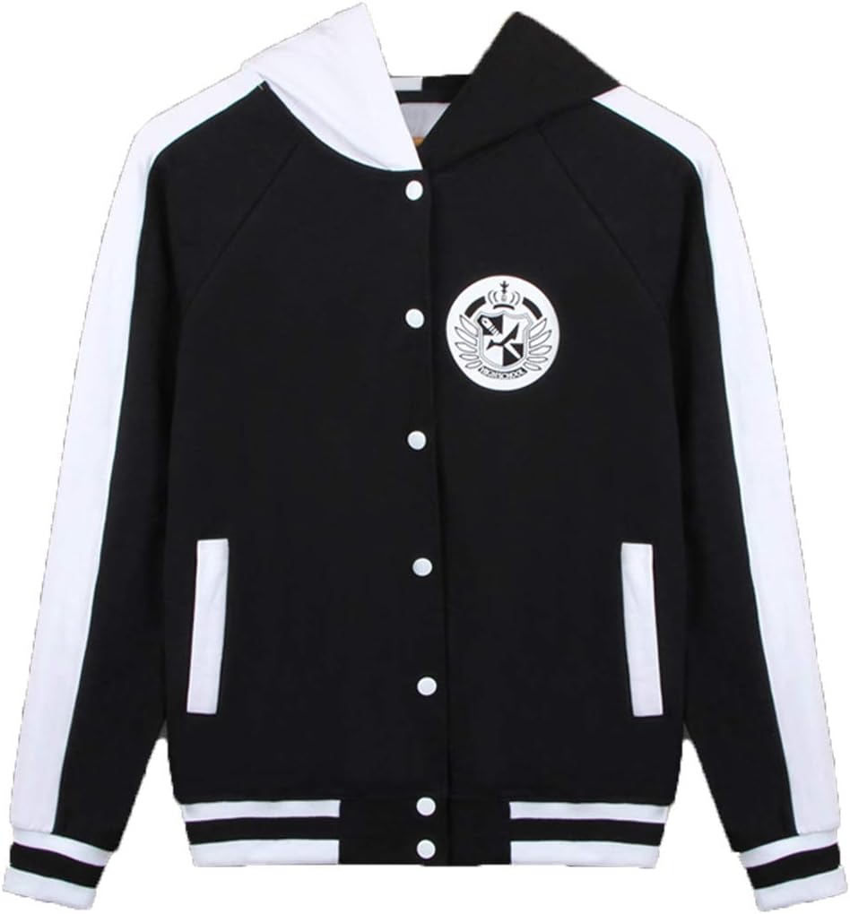 Coslover Black White Bear Hoodies Zipper Unisex Jacket Uniform