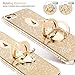 Cute iPhone 6s Plus Case, Cute iPhone 6 Plus Case, Glitter Luxury Bling Diamond Rhinestone Bumper with Ring Grip Kickstand Protective Thin Girly Gold iPhone 6s Plus/ 6 Plus Case for Women Girl - Gold