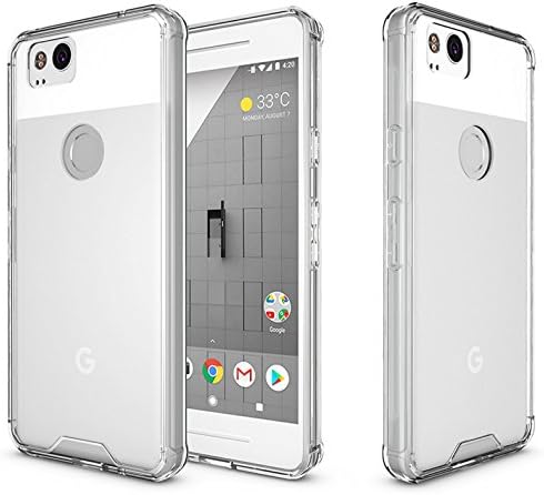 Google Pixel 2 XL Case, PopSmart Shockproof Hybrid Hard Clear Back Bumper Cover for Google Pixel 2 XL (clear)