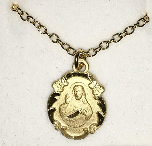 Gold Filled Sacred Heart of Jesus Medal on Chain