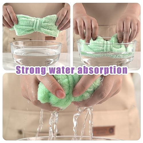 Shindel 6PCS Makeup Headbands for Women, Spa Headband Bow Tie Hair Band Coral Fleece Head Wraps for Washing Face Skincare Shower Sports Yoga 6 Assorted Colors