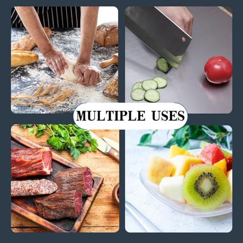 40 * 30CM Stainless Steel Cutting Board, chopping board for Kitchen,L Shape Pastry Board，Kneading Board Cutting Mats，suitable for meat, fruits, vegetables, bread, and baking
