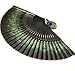 Warmtree Bamboo Folding Fan Handheld Fan, Peacock Feather Pattern