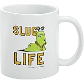Slug Life Funny Humor Ceramic Coffee Mug, Novelty Gift Mugs for Coffee, Tea and Hot Drinks, 11oz, White