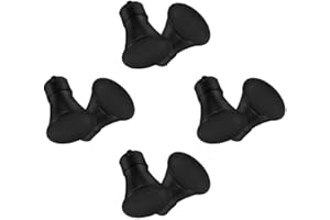 Angoily Curtain Rod End Caps 8PCS Black Plastic Pole End Plug Caps Window Rod Stoppers 28mm