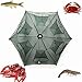 Portable Folded Fishing Net Fish Shrimp Minnow Crayfish Crab Baits Cast Mesh Trap Automatic, Easy Use Hexagon 6 Hole Cage Crab Fish Minnow Crawdad Shrimp