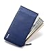 MEKU Women's Slim Genuine Leather Bifold Wallet Zipper Purse Credit Card Organizer Phone Holder Blue Xmas Gifts