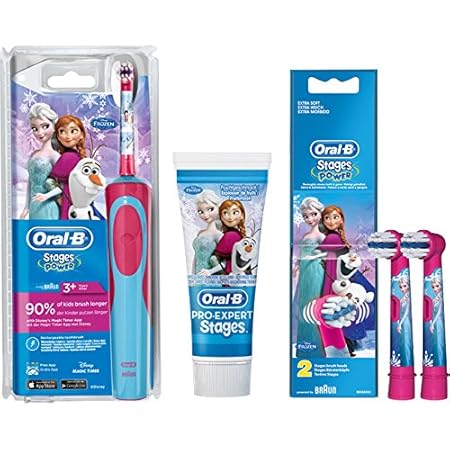 Braun Oral-B Stages Power Kids elektrische Zahnbürste - Kinder, Akku, Frozen Eiskönigin