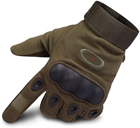 2017 Tactical Glove Hard Knuckle shooting Gloves Hard Knuckle Outdoor Gloves for Hunting Cycling Motorcycle Camping Hiking Airsoft Paintbal Gloves Full Finger Army Glo (Green, Large)