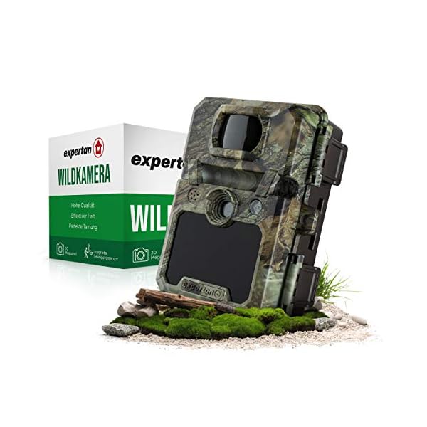 Expertan® Wildtierkamera in Tarnfarbe – 1080P HD Wildkamera mit Video & Bildaufzeichnung - Nachtsichtkamera mit…