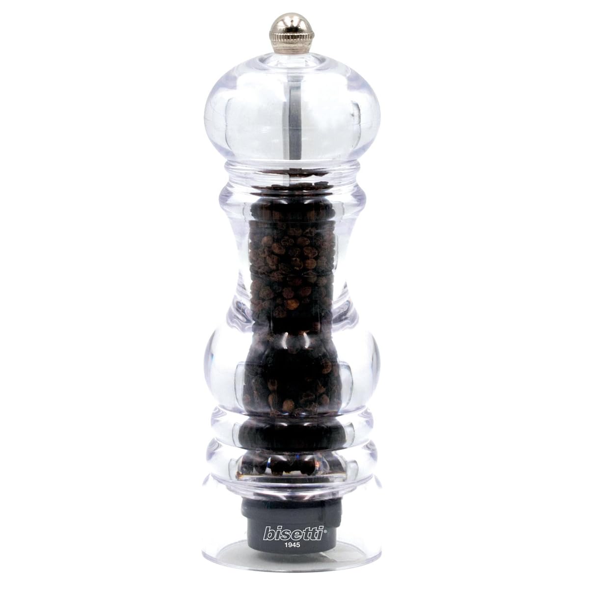 Bisetti Art. Code-84208 Milan Acrylic Pepper Mill, Transparent