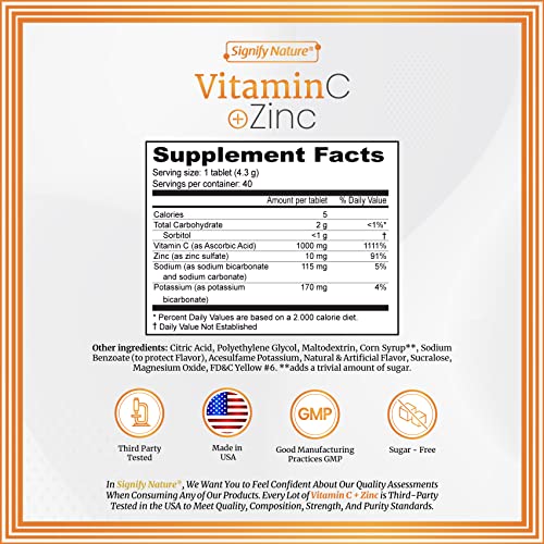 SIGNIFY NATURE Vitamin C 1000mg Effervescent Tablets Potent Immune
