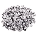 160-210pcs Bali Style Jewelry Making Metal Bead Caps Deluxe New Mix, 100 Gram,Tibetan Silver