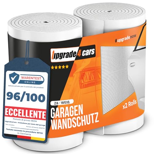 Upgrade4cars White Garage Car Wall Bumper | 2 x Adhesive Foam Panel Door Protector | Bumper Protection