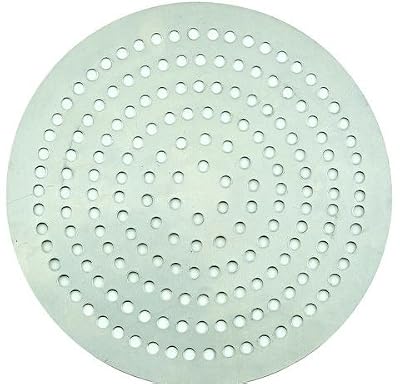 Winco APZP-15SP, 15-Inch Super-Perforated Aluminum Pizza Disk with 370 Holes, Pizza Screen Crisper