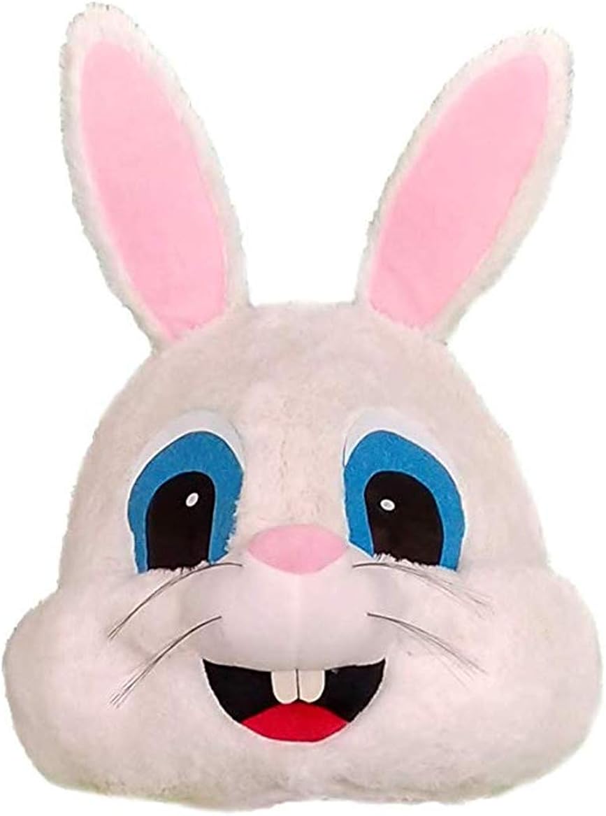 thumbnail image 2 of Plush Dinosaur Head Mask - White Animal Mascot Costume For Halloween & Parties 2 of 11