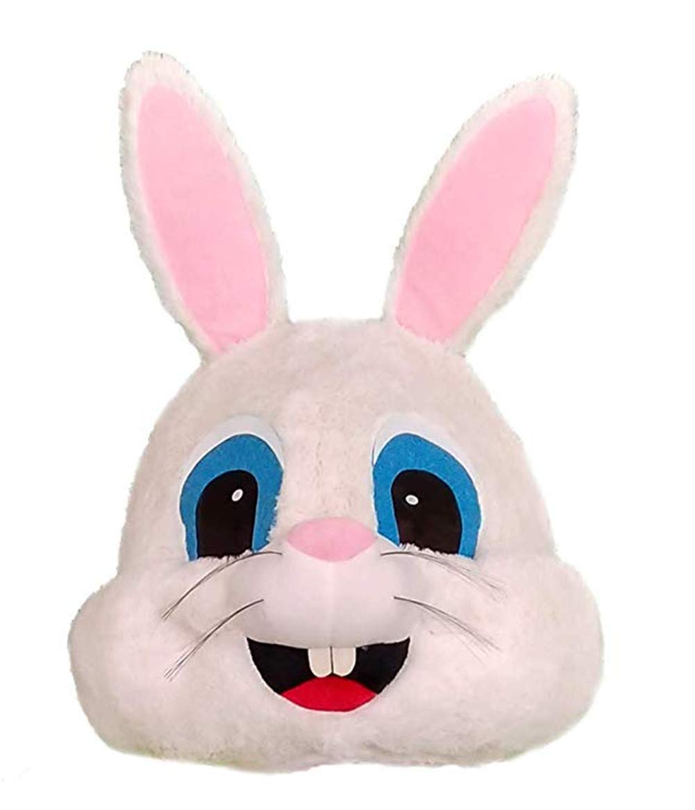 Lormaka Plush Eatser Bunny Costume Rabbit Mascot Costume Hare Animal Mask Head Adult Halloween Dress