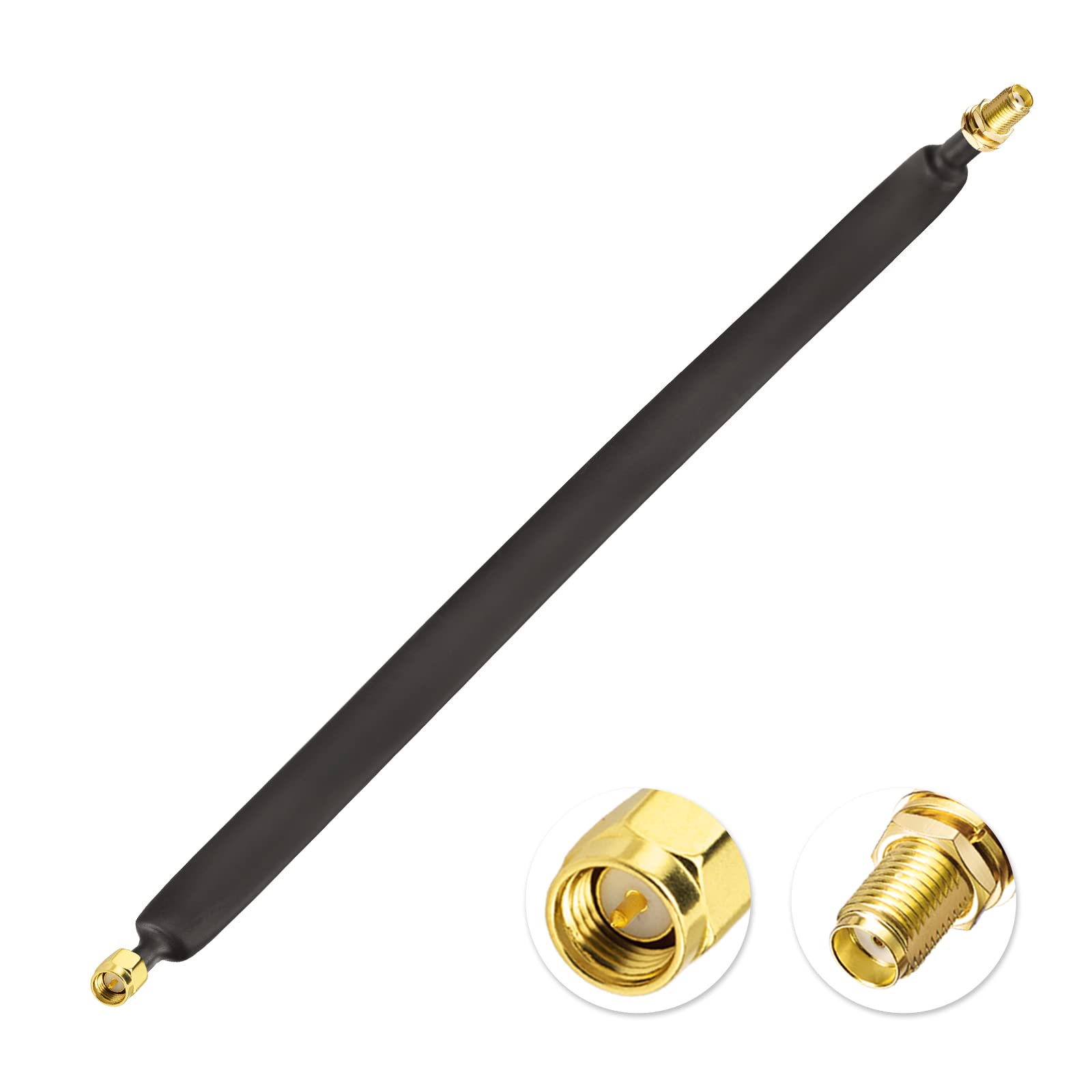 Bingfu SMA Coaxial Cable - 30CM SMA Male to Female LoRa Flat Cable - Window Bushing - 4G LTE & Helium Miner Antenna, 1-Pack