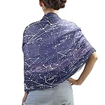 ZOEO Galaxy Shawl Wrap Womens 12 Constellation Universe Stars Large Chiffon Scarf Lightweight for Dresses